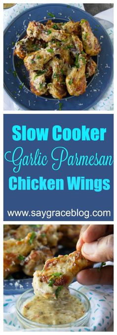 Slow Cooker Garlic Parmesan Chicken Wings