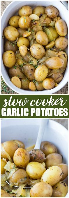 Slow Cooker Garlic Potatoes