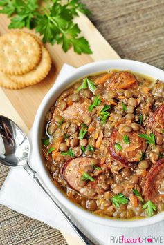 Slow Cooker German Lentils with Sausage