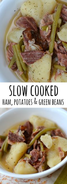 Slow cooker ham, green beans & potatoes