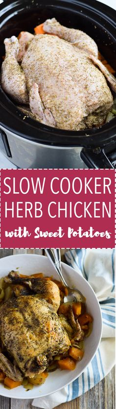 Slow Cooker Herb Chicken and Sweet Potatoes