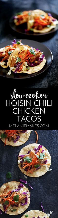 Slow Cooker Hoisin Chili Chicken Tacos