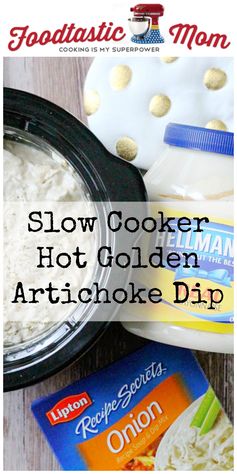 Slow Cooker Hot Golden Artichoke Dip