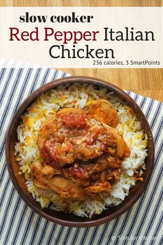 Slow Cooker Italian Red Pepper Chicken