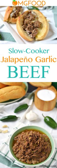 Slow Cooker Jalapeño Garlic Beef