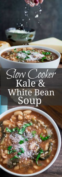 Slow Cooker Kale and White Bean Soup