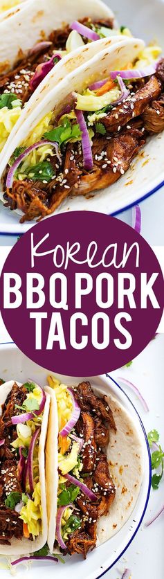 Slow Cooker Korean BBQ Pork Tacos