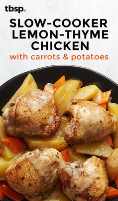 Slow-Cooker Lemon-Thyme Chicken with Carrots and Potatoes