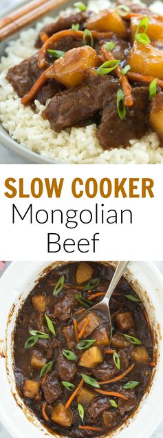 Slow Cooker Mongolian Beef with Pineapple