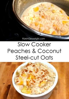 Slow Cooker Peaches and Coconut Steel-Cut Oats