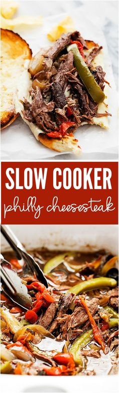 Slow Cooker Philly Cheesesteaks