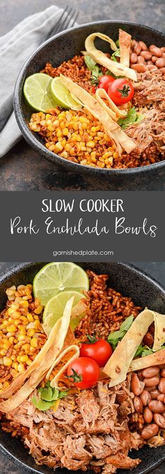 Slow Cooker Pork Enchilada Bowls