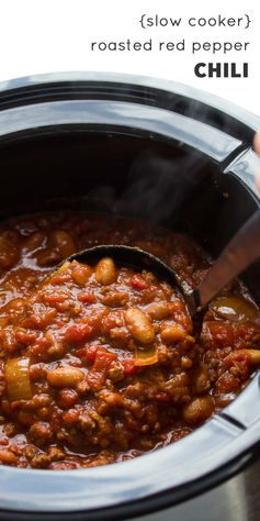 Slow Cooker Roasted Red Pepper Chili