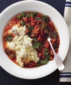 Slow-Cooker Sausage and Kale Stew With Olive Oil Mashed Potatoes