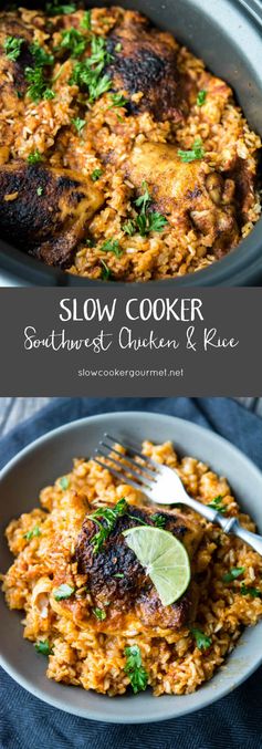 Slow Cooker Southwest Chicken and Rice