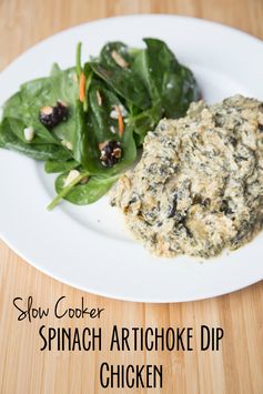 Slow Cooker Spinach Artichoke Dip Chicken