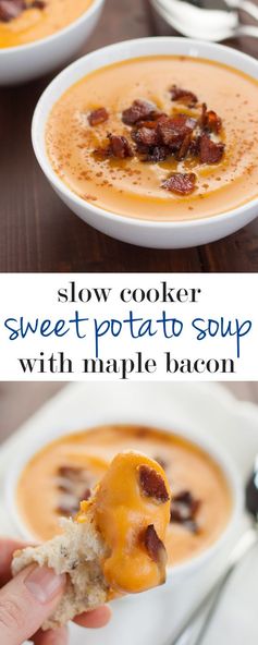 Slow-Cooker Sweet Potato Soup With Maple Bacon