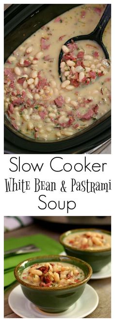 Slow Cooker White Bean and Pastrami Soup