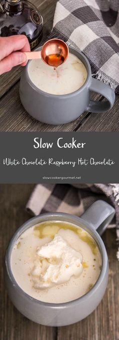 Slow Cooker White Chocolate Raspberry Hot Chocolate