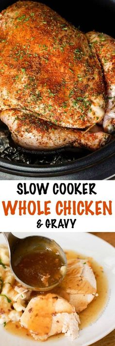 Slow Cooker Whole Chicken & Gravy