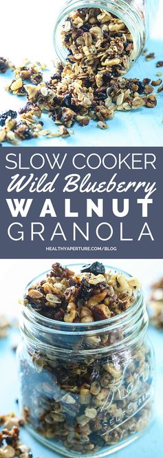 Slow Cooker Wild Blueberry Walnut Granola