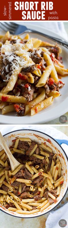 Slow Simmered Short Rib Sauce with Pasta