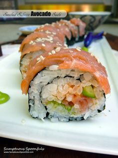 Smoked Salmon Avocado Sushi Roll