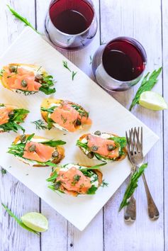 Smoked Salmon Cream Cheese Bruschetta