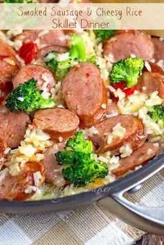 Smoked Sausage & Cheesy Rice