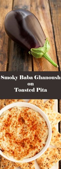 Smoky Baba Ghanoush on Toasted Pita