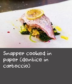 Snapper cooked in paper (dentice in cartoccio