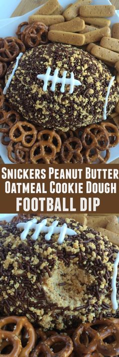 Snickers Peanut Butter Oatmeal Cookie Dough Football Dip