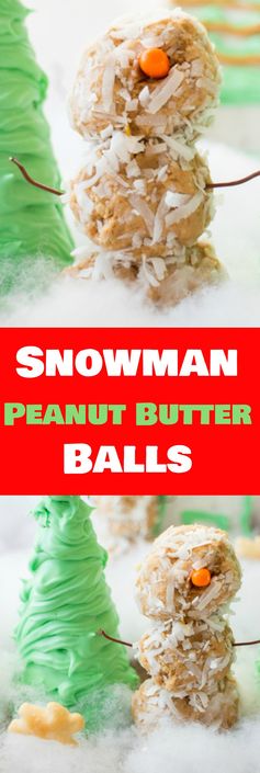 Snowman Peanut Butter Balls