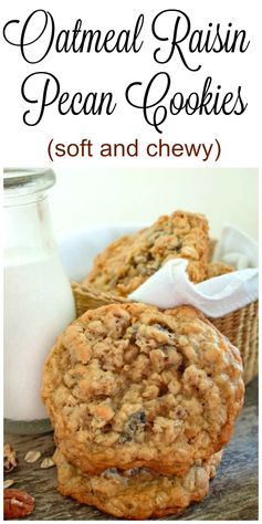 Soft and Chewy Oatmeal Cookies With Raisins and Pecans