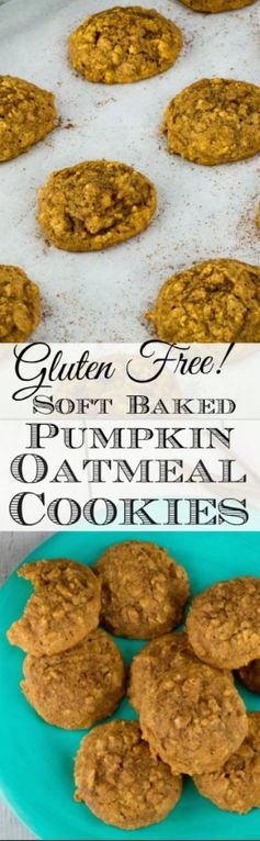 Soft Baked Gluten Free Pumpkin Oatmeal Cookies