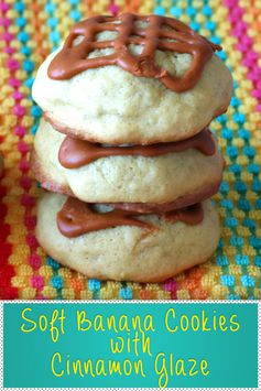 Soft Banana Cookies with Cinnamon Glaze