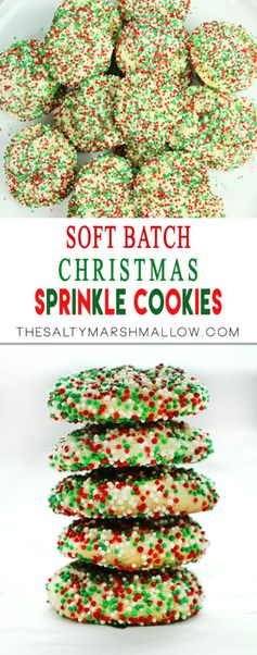 Soft Batch Christmas Sprinkle Cookies