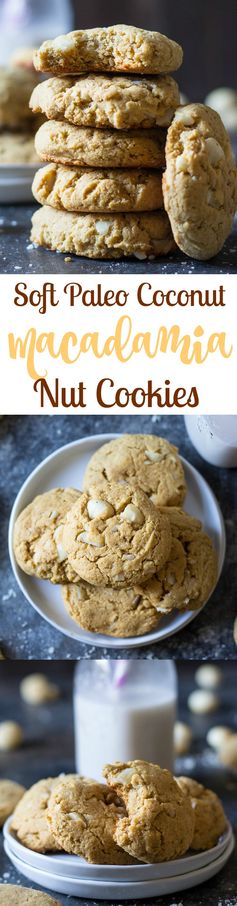 Soft Paleo Coconut Macadamia Nut Cookies