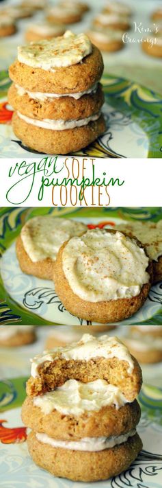 Soft Pumpkin Cookies with Pumpkin Spiced Icing (vegan