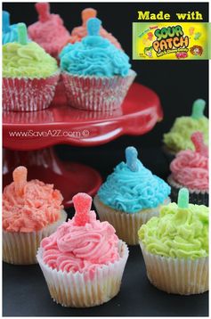 Sour Patch Kids Cupcakes