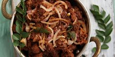 South Indian spiced beef with pink onions