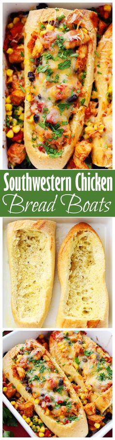 Southwestern Chicken Bread Boats