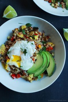 Southwestern Vegetable Quinoa with Poached Egg