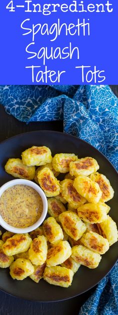 Spaghetti Squash Tater Tots with Maple Mustard Dip