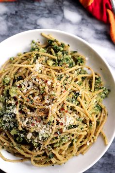 Spaghetti with Cauliflower and Garlicky Swiss Chard Gremolata