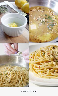 Spaghetti With Garlic, White Wine, Lemon, and Thyme