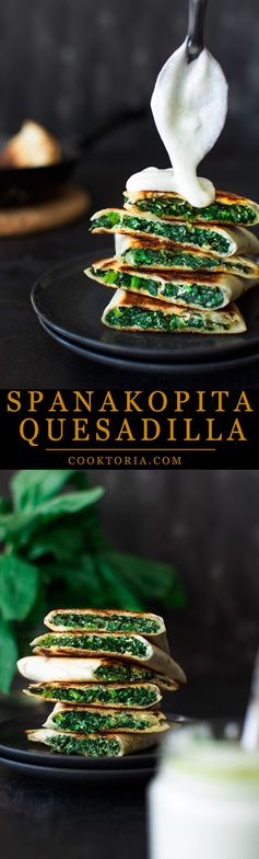 Spanakopita quesadilla
