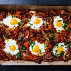 Spanish Breakfast Casserole with Eggs and Bacon