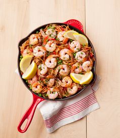 Spanish Noodles with Shrimp and Peas