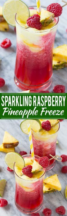 Sparkling Raspberry Pineapple Freeze